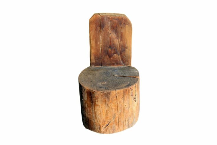 Baumstumpf Stuhl ohne rinde